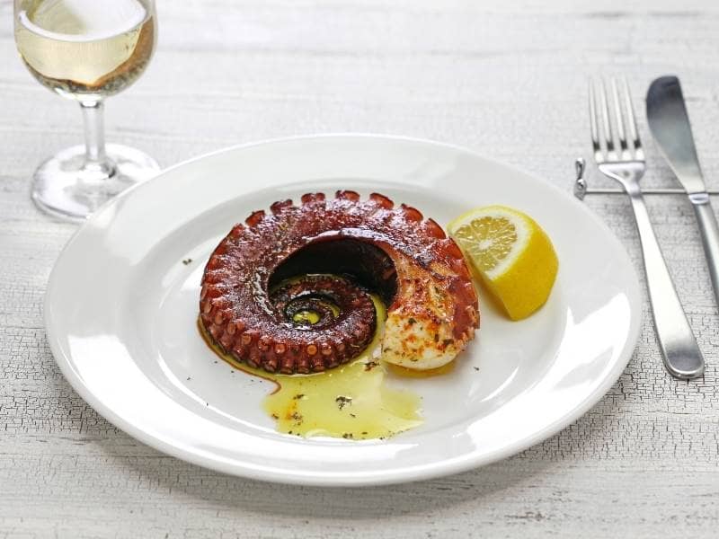 Oktopus mit Olivenöl und Zitrone ▶︎ Meeresfrüchte mit Zitrusfrüchte I GREEKCUISINEmagazine